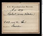 Etiketten zu Calcit (Dichter Kalkstein) (NHMW-MIN-Aa1879)